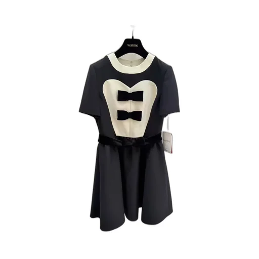 Valentino Bow Detailed Crewneck Short-Sleeved Dress