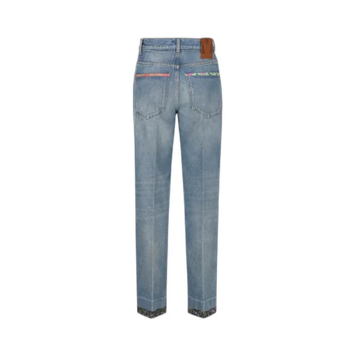 Valentino Logo Patch Straight Leg Jeans