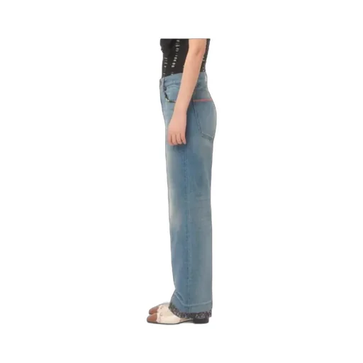 Valentino Logo Patch Straight Leg Jeans