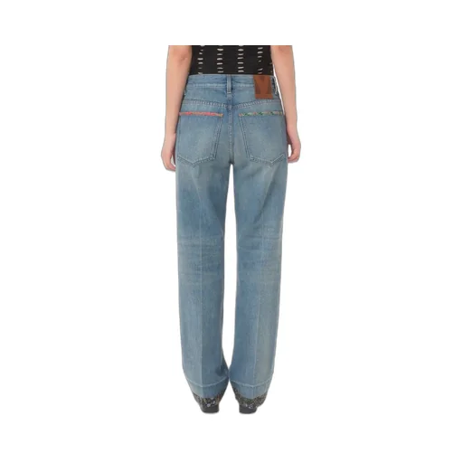 Valentino Logo Patch Straight Leg Jeans