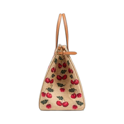Valentino Antibes Cherry Patterned Medium Tote Bag