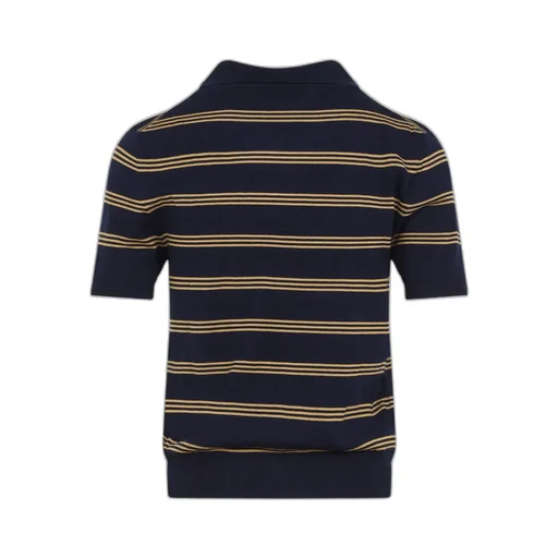 Striped Cashmere And Silk Polo Sweater