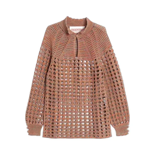 Valentino Crochet High Neck Jumper