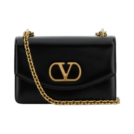 Valentino Vlogo Plaque Foldover Top Shoulder Bag