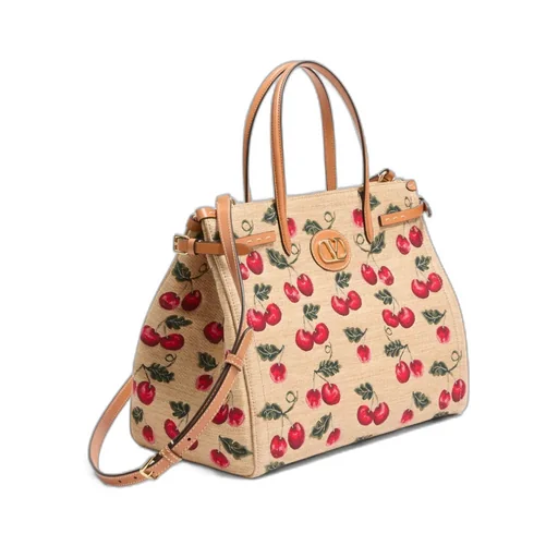 Valentino Antibes Cherry Patterned Medium Tote Bag