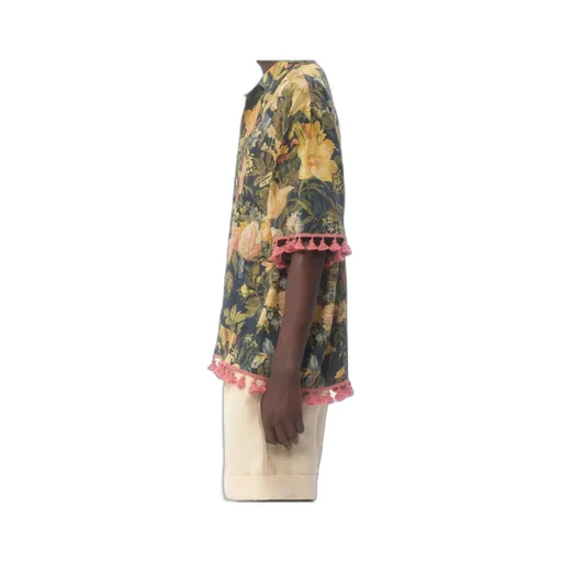 Valentino All-Over Floral Printed Short-Sleeved Shirt