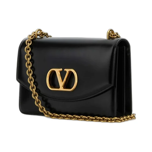 Valentino Vlogo Plaque Foldover Top Shoulder Bag