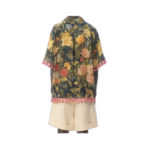 Valentino All-Over Floral Printed Short-Sleeved Shirt