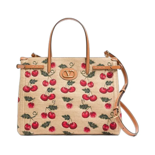 Valentino Antibes Cherry Patterned Medium Tote Bag