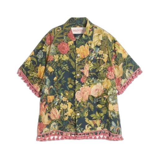 Valentino All-Over Floral Printed Short-Sleeved Shirt