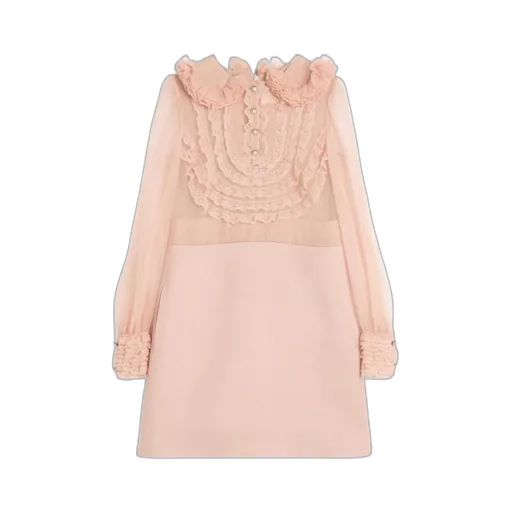 Valentino Crepe Couture Lace Detailed Dress