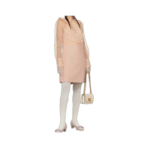 Valentino Crepe Couture Lace Detailed Dress