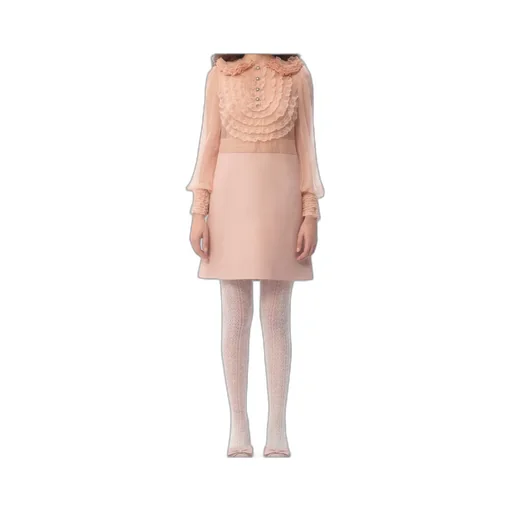Valentino Crepe Couture Lace Detailed Dress
