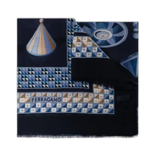 Ferragamo Graphic Printed Frayed-Edge Scarf
