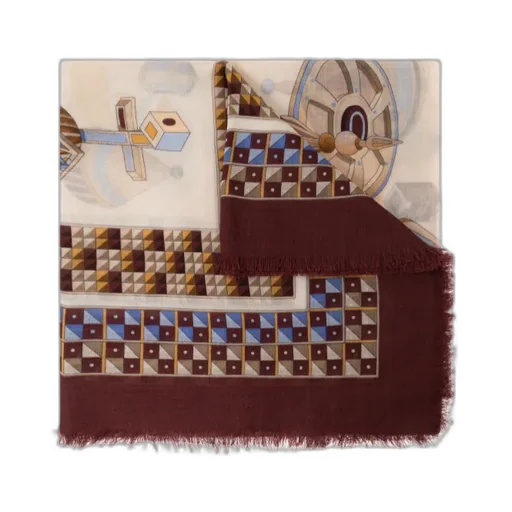 Ferragamo Graphic Printed Frayed-Edge Scarf