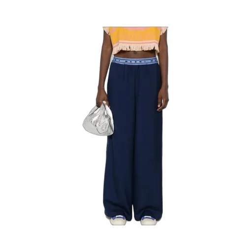 Marni Logo-Band Wide-Leg Trousers