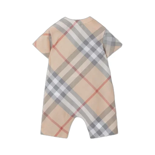 Burberry Kids Checked Romper And Cap Set