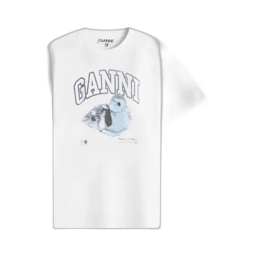 Ganni Logo Printed Crewneck T-Shirt