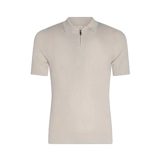 Eleventy Short-Sleeved Ribbed Polo Shirt