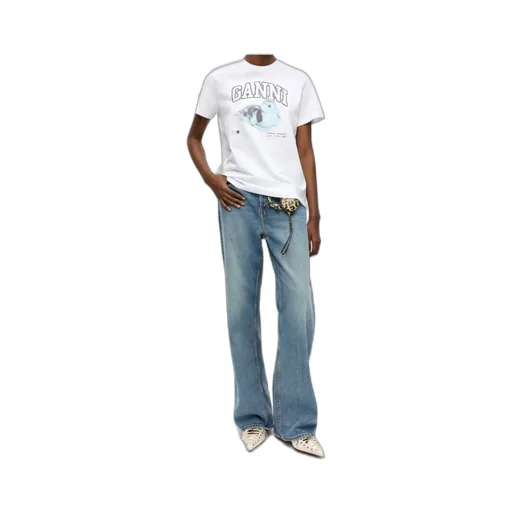 Ganni Logo Printed Crewneck T-Shirt