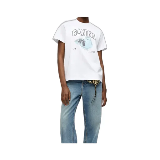 Ganni Logo Printed Crewneck T-Shirt