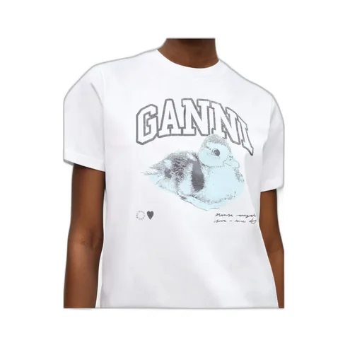 Ganni Logo Printed Crewneck T-Shirt
