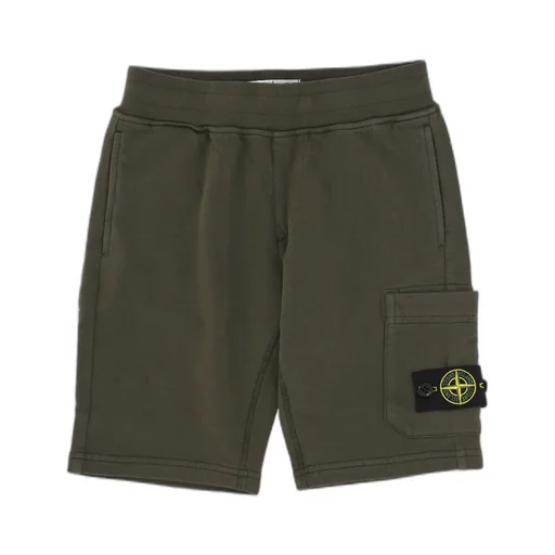 Stone Island Junior Compass-Patch Elasticated Waistband Shorts