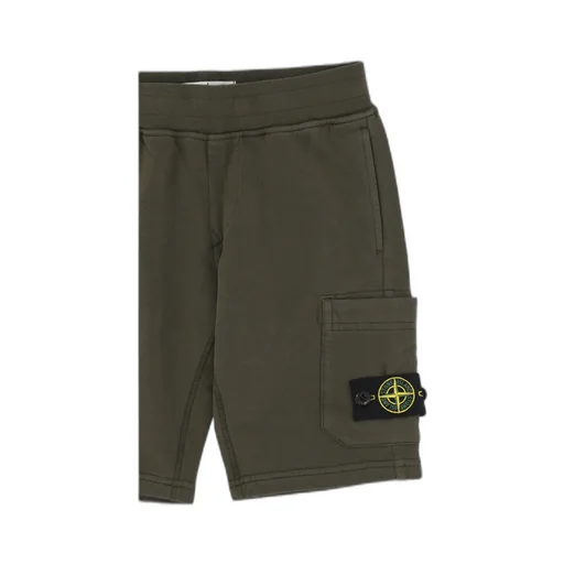 Stone Island Junior Compass-Patch Elasticated Waistband Shorts
