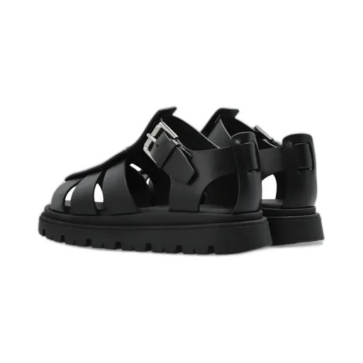 Versace Kids Logo Plaque Open Toe Sandals