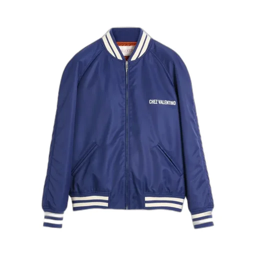 Valentino Logo Printed Zip-Up Jacket