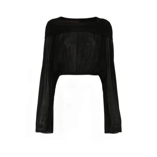 Rick Owens Crooped Hooded Tunic Sweater
