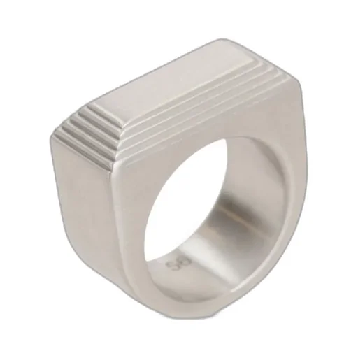 Rick Owens Etched Beveled Geometric Ring