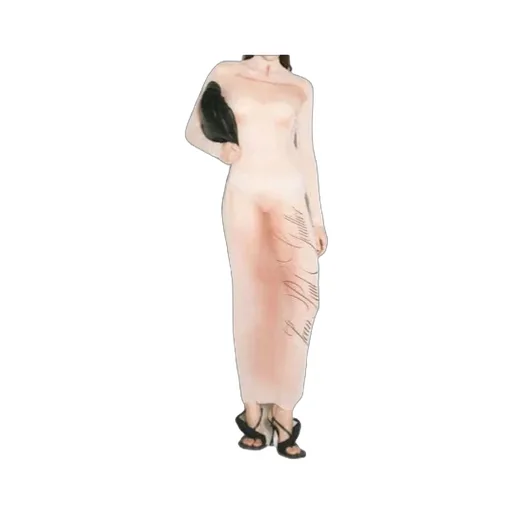 Jean Paul Gaultier Le Classique Turtleneck Mesh Long Dress