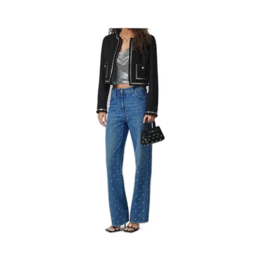 Versace Logo-Patch Stud Embellished Jeans