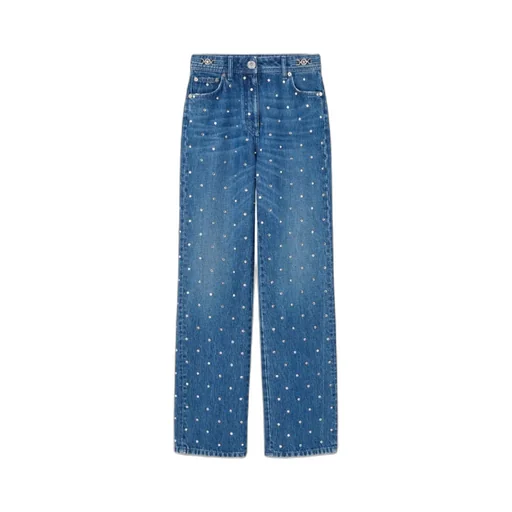 Versace Logo-Patch Stud Embellished Jeans