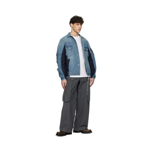 Stitched Denim Coat