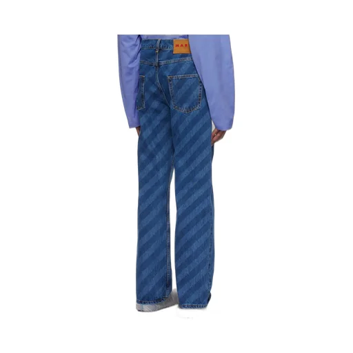 Marni Striped Straight-Leg Jeans