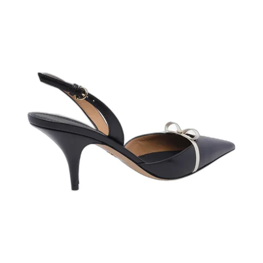 70Mm Leather Slingback Pumps