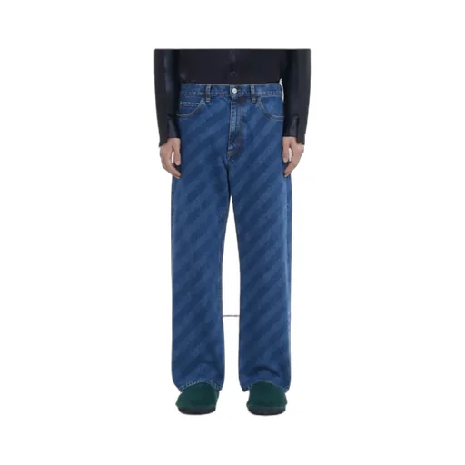 Marni Striped Straight-Leg Jeans