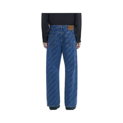 Marni Striped Straight-Leg Jeans