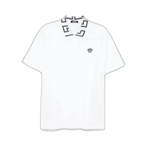 Versace Greca Short-Sleeved Straight Hem Polo Shirt