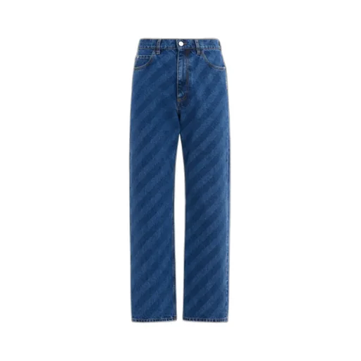 Marni Striped Straight-Leg Jeans