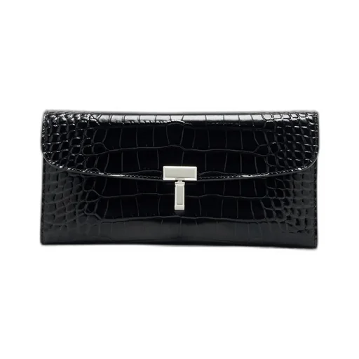 T-Lock Crocodile-Embossed Wallet