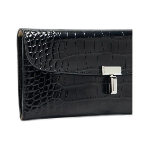 T-Lock Crocodile-Embossed Wallet