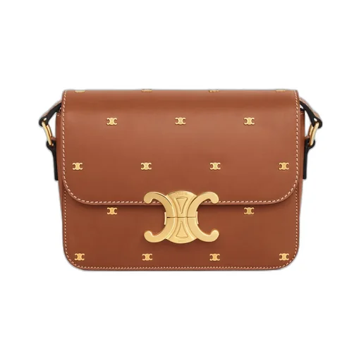 Teen Triomphe Bag In Natural Calfskin With Triomphe Studs