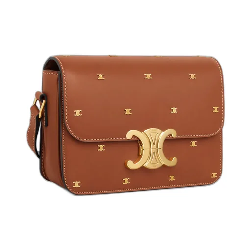 Teen Triomphe Bag In Natural Calfskin With Triomphe Studs