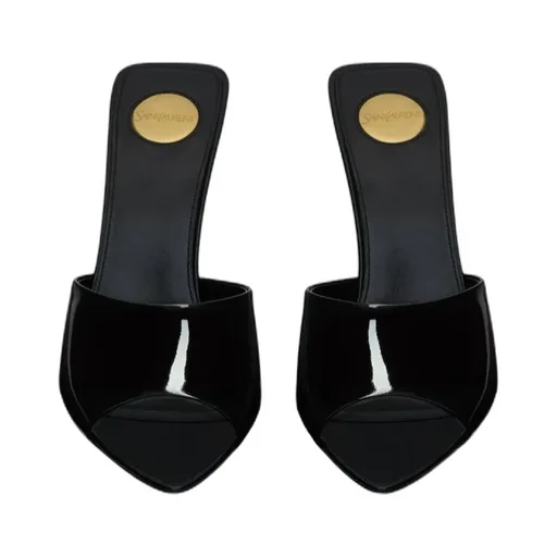 Saint Laurent Romy Almond Peep Toe Mules