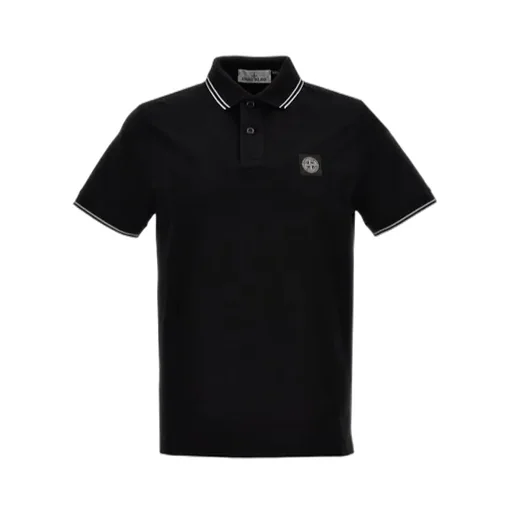 Stone Island Logo Patch Short-Sleeved Polo Shirt