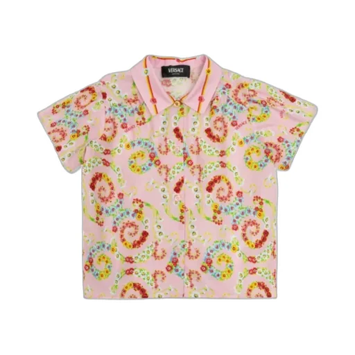 Versace Kids All-Over Patterned Short-Sleeved Shirt