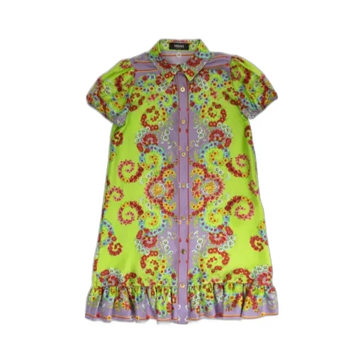 Versace Kids Blossom Ruffled Hem Dress